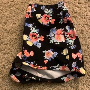 High waisted floral shorts